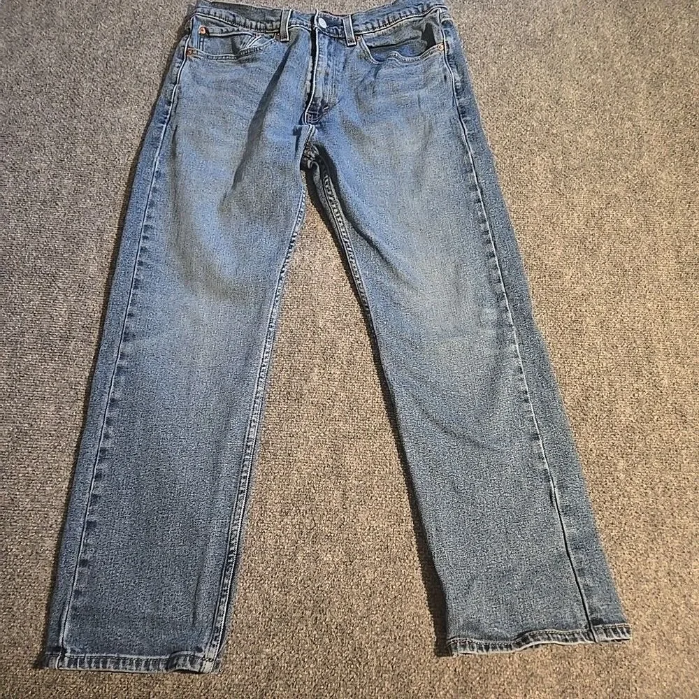 Levis Jeans Mens 34x29 (Fits 32x28) Blue 505 Straight Fit Medium Wash Cotton